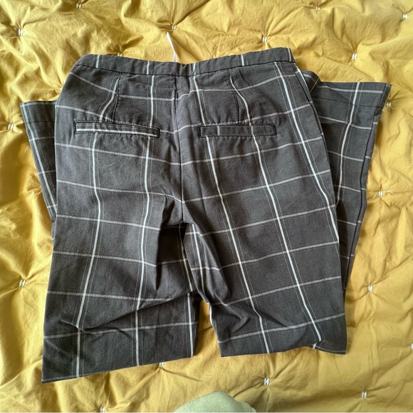 Free People High Rise Plaid Ankle Pants in Charcoal Gray 0 2 - Picture 4 of 4